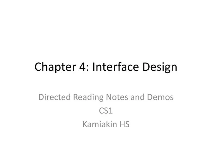 chapter 4 interface design