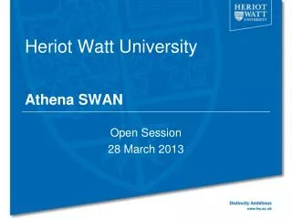 Heriot Watt University Athena SWAN