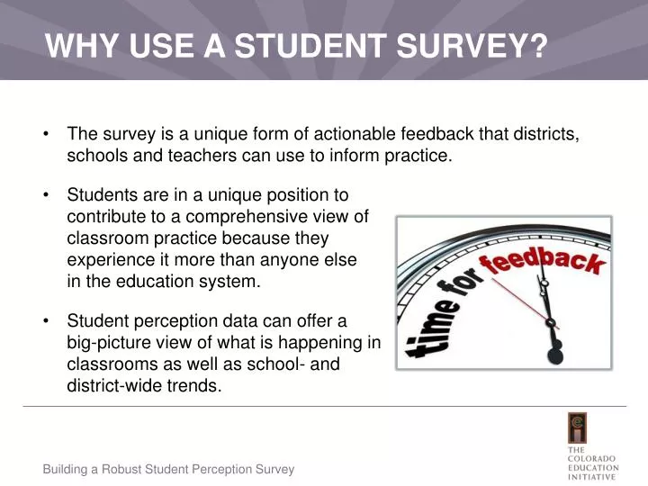 why use a student survey