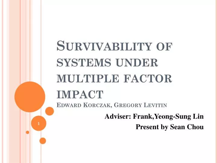 survivability of systems under multiple factor impact edward korczak gregory levitin