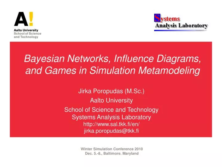 bayesian networks influence diagrams and games in simulation metamodeling