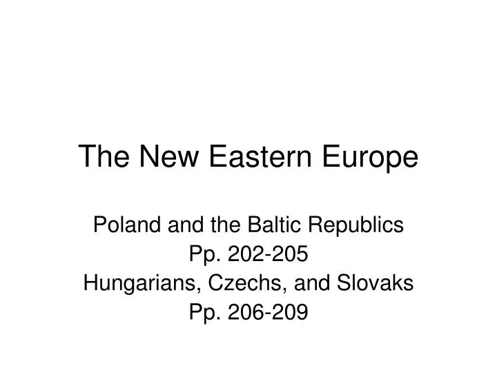 the new eastern europe