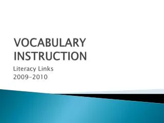 VOCABULARY INSTRUCTION