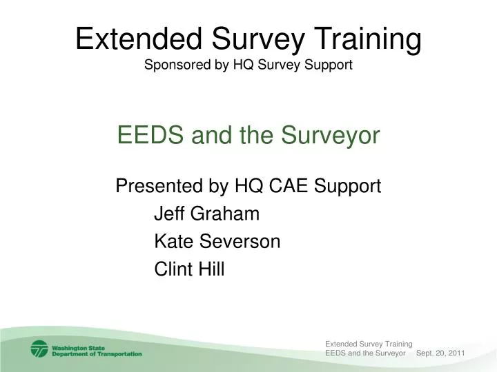 extended survey training sponsored by hq survey support