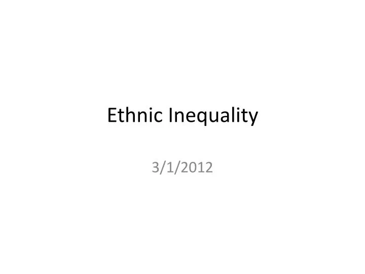 ethnic inequality