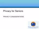 Privacy for Seniors - slide 1