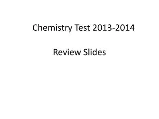 Chemistry Test 2013-2014