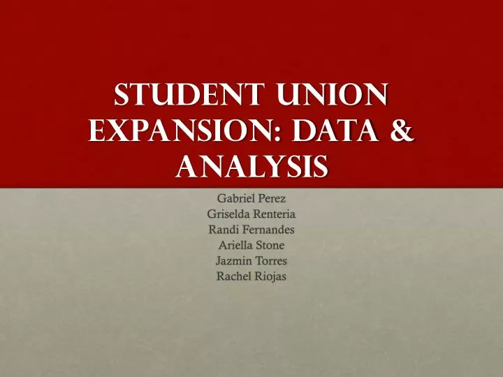 student union expansion data analysis