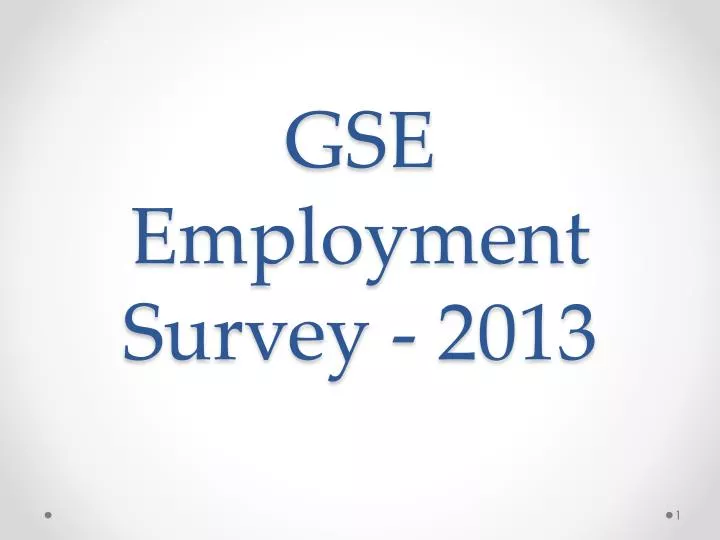 gse employment survey 2013