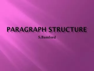 Paragraph Structure