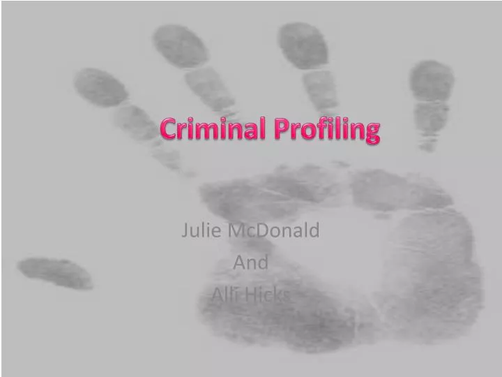 criminal profiling