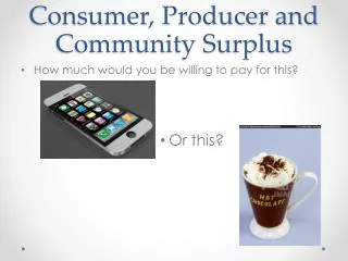 Consumer, Producer and Community Surplus