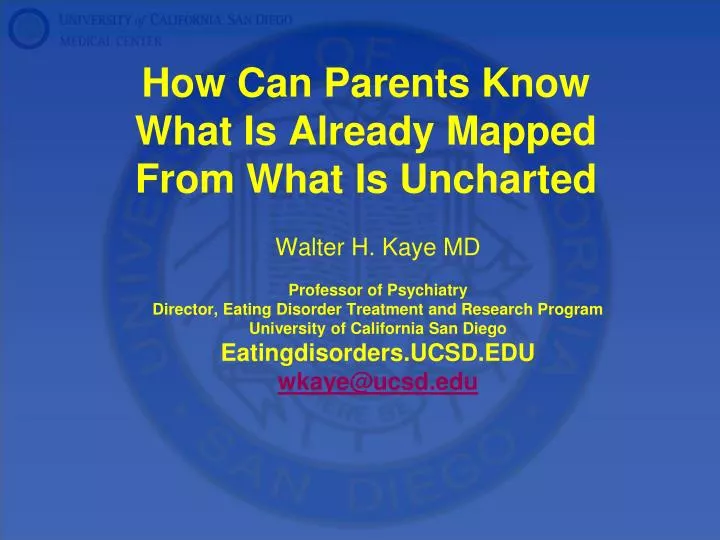 how can parents know what is already mapped from what is uncharted