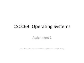 CSCC69: Operating Systems