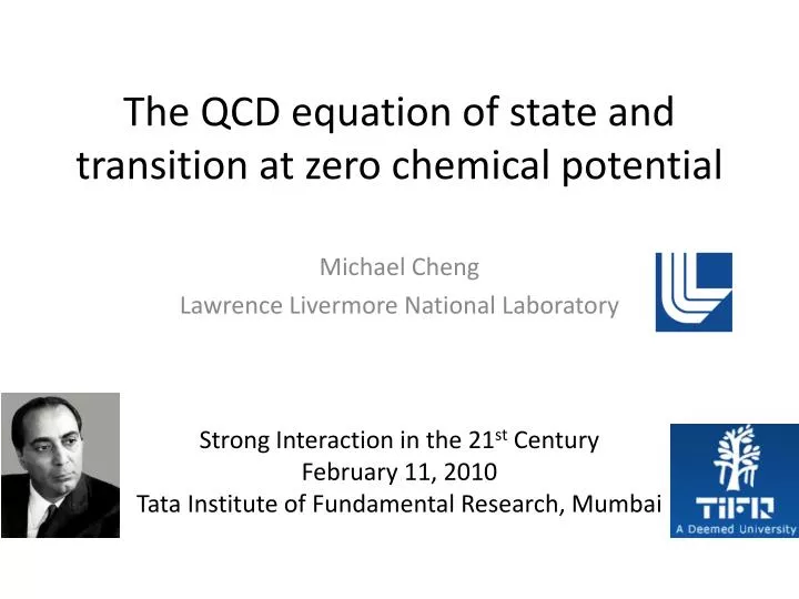 the qcd equation of state and transition at zero chemical potential