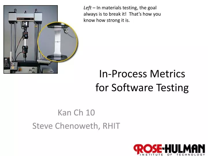 in process metrics for software testing