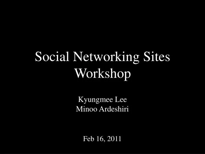 social networking sites workshop