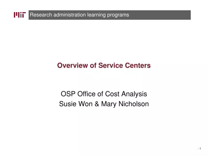 overview of service centers