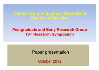 Paper presentation October 2012