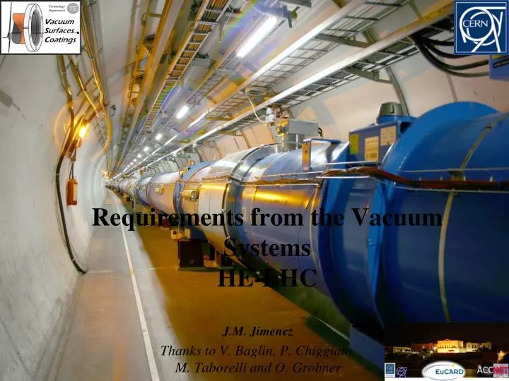 requirements from the vacuum systems he lhc
