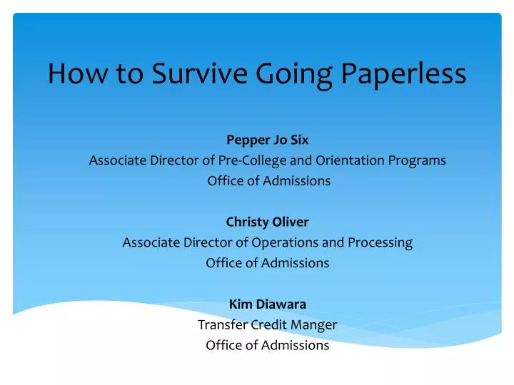 how to survive going paperless