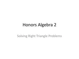 Honors Algebra 2