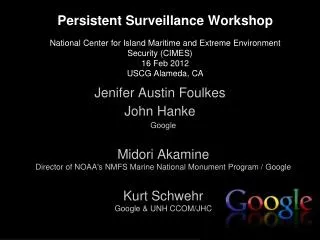 Persistent Surveillance Workshop