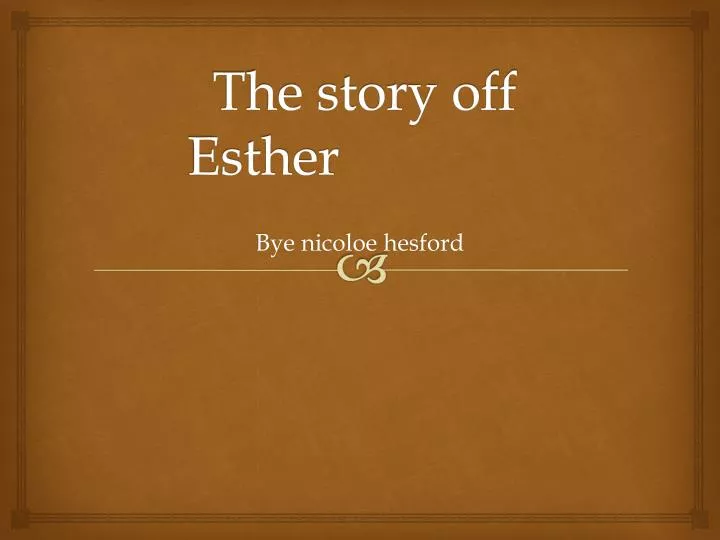the story off esther