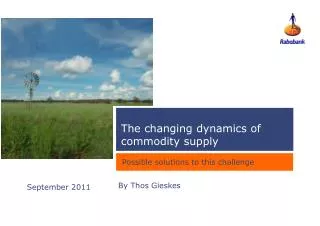 The changing dynamics of commodity supply