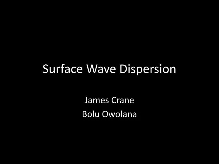 surface wave dispersion