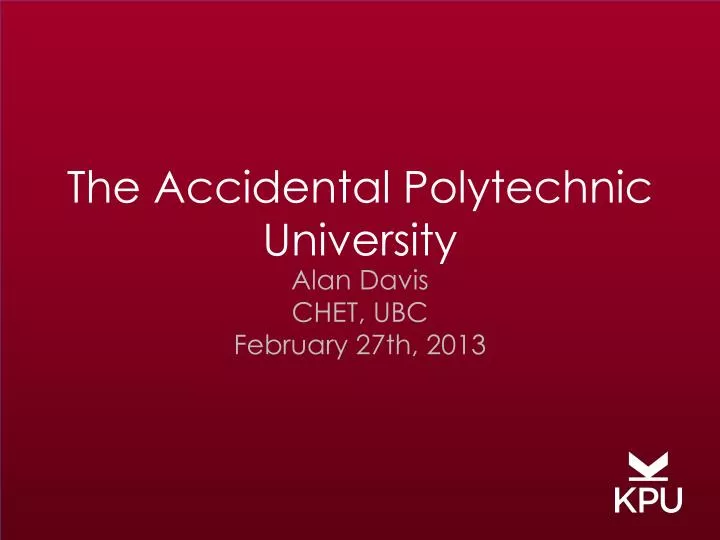 the accidental polytechnic university