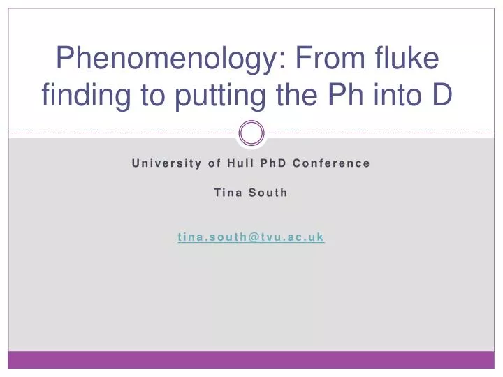 phenomenology from fluke finding to putting the ph into d