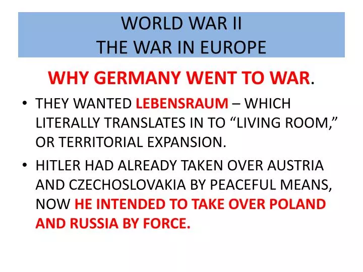 world war ii the war in europe