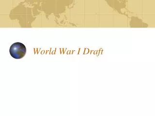 world war i draft