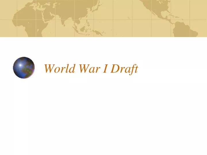 world war i draft