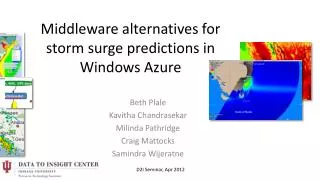 Middleware alternatives for storm surge predictions in Windows Azure