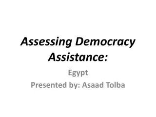 Assessing Democracy Assistance: