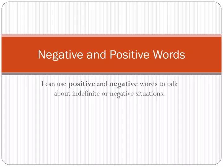 negative and positive words