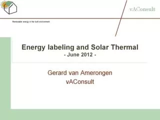 Energy labeling and Solar Thermal - June 2012 -
