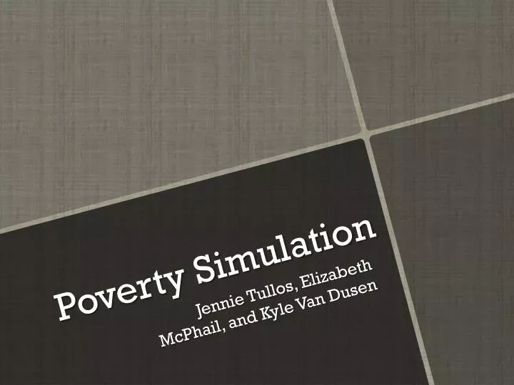 poverty simulation