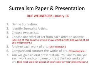 Surrealism Paper &amp; Presentation