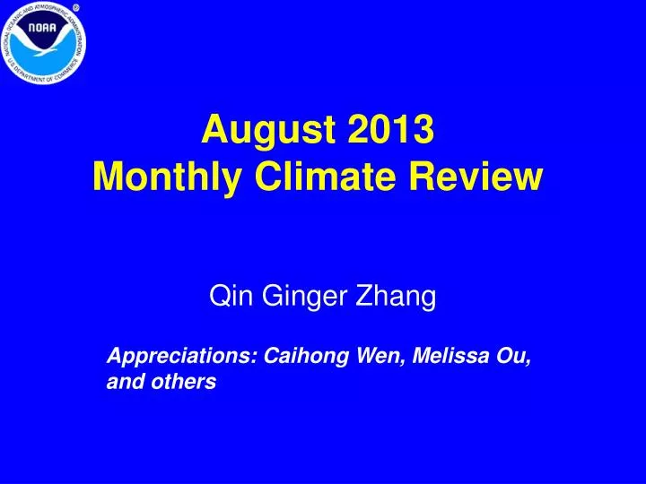 august 2013 monthly climate review
