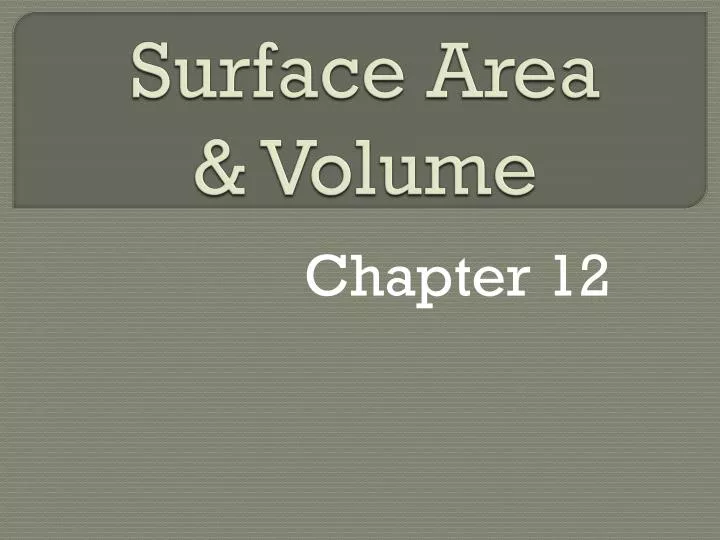 surface area volume