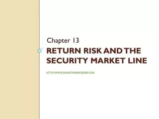 Return risk and the Security market line quantfinancejobs