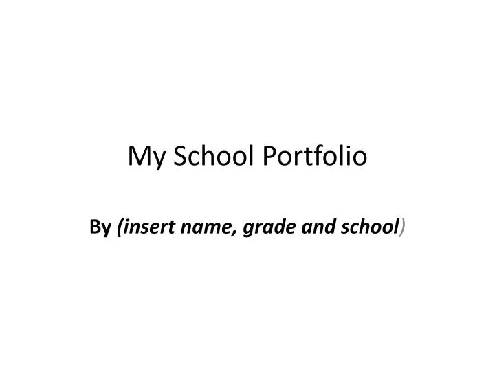my school portfolio
