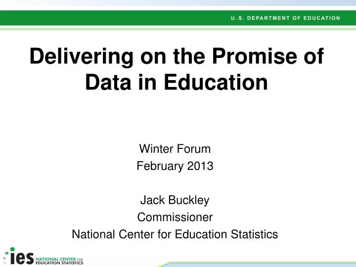 delivering on the promise of data in education