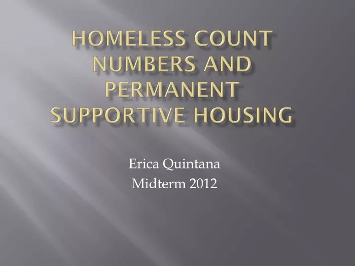 homeless count numbers and permanent supportive housing