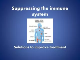 Suppressing the immune system
