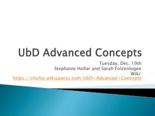 UbD Advanced Concepts