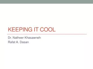 keeping it cool